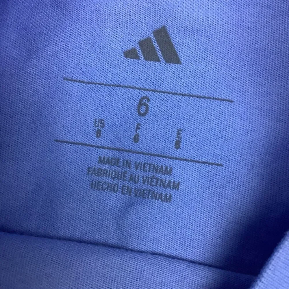 Adidas 2 Piece Set Boys Size 6 Blue Long Sleeve Cotton Tee Black Cargo Jogger
